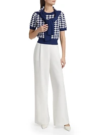Jules Houndstooth Short-Sleeve Top