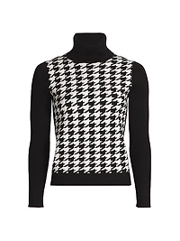 Morgan Houndstooth Turtleneck Sweater