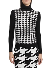 Morgan Houndstooth Turtleneck Sweater
