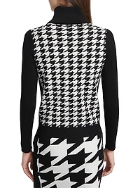 Morgan Houndstooth Turtleneck Sweater