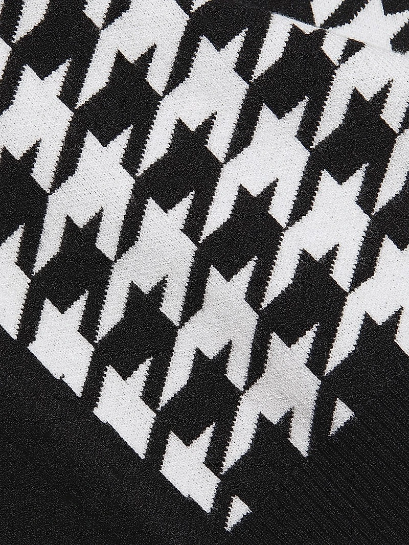 Morgan Houndstooth Turtleneck Sweater