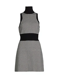Shelby Herringbone Mock Turtleneck Dress