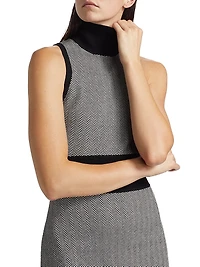 Shelby Herringbone Mock Turtleneck Dress
