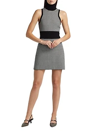 Shelby Herringbone Mock Turtleneck Dress