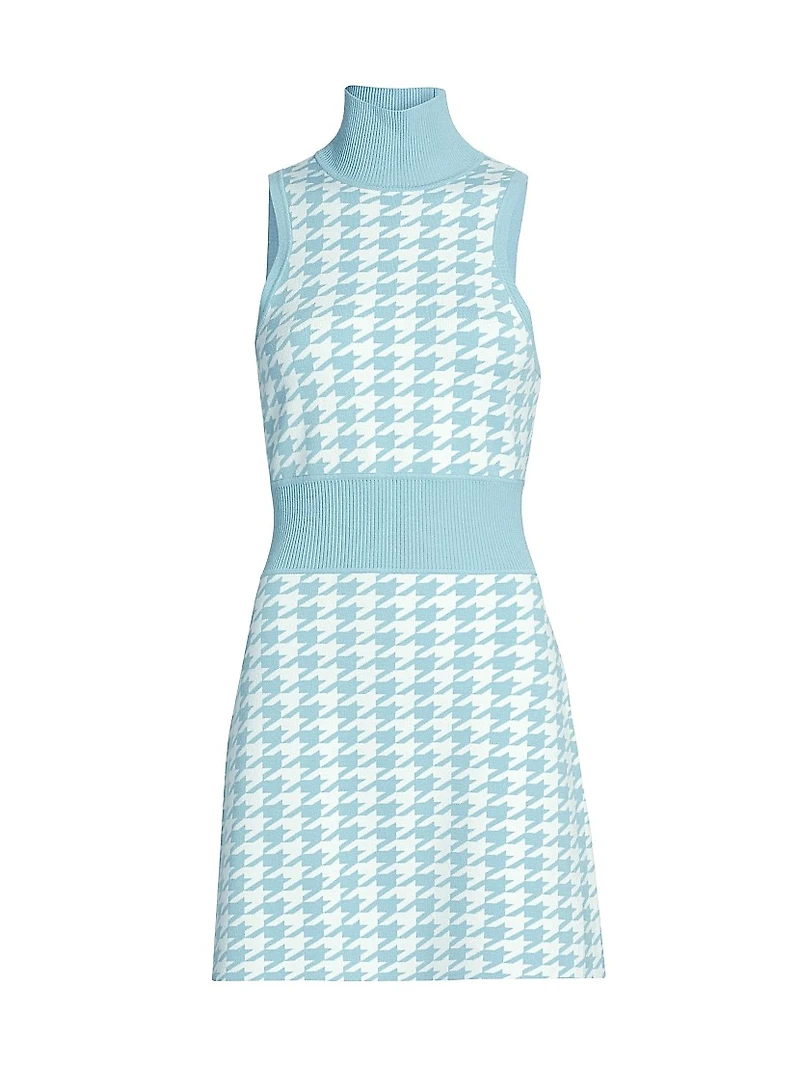 Shelby Herringbone Mock Turtleneck Dress
