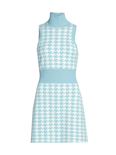 Shelby Herringbone Mock Turtleneck Dress