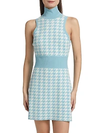 Shelby Herringbone Mock Turtleneck Dress