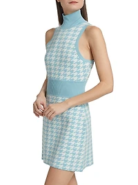 Shelby Herringbone Mock Turtleneck Dress