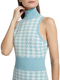 Shelby Herringbone Mock Turtleneck Dress
