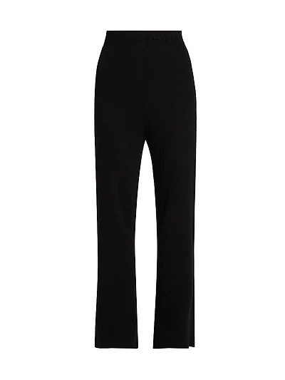 Delicash Silk-Cashmere Knit Flared Pants
