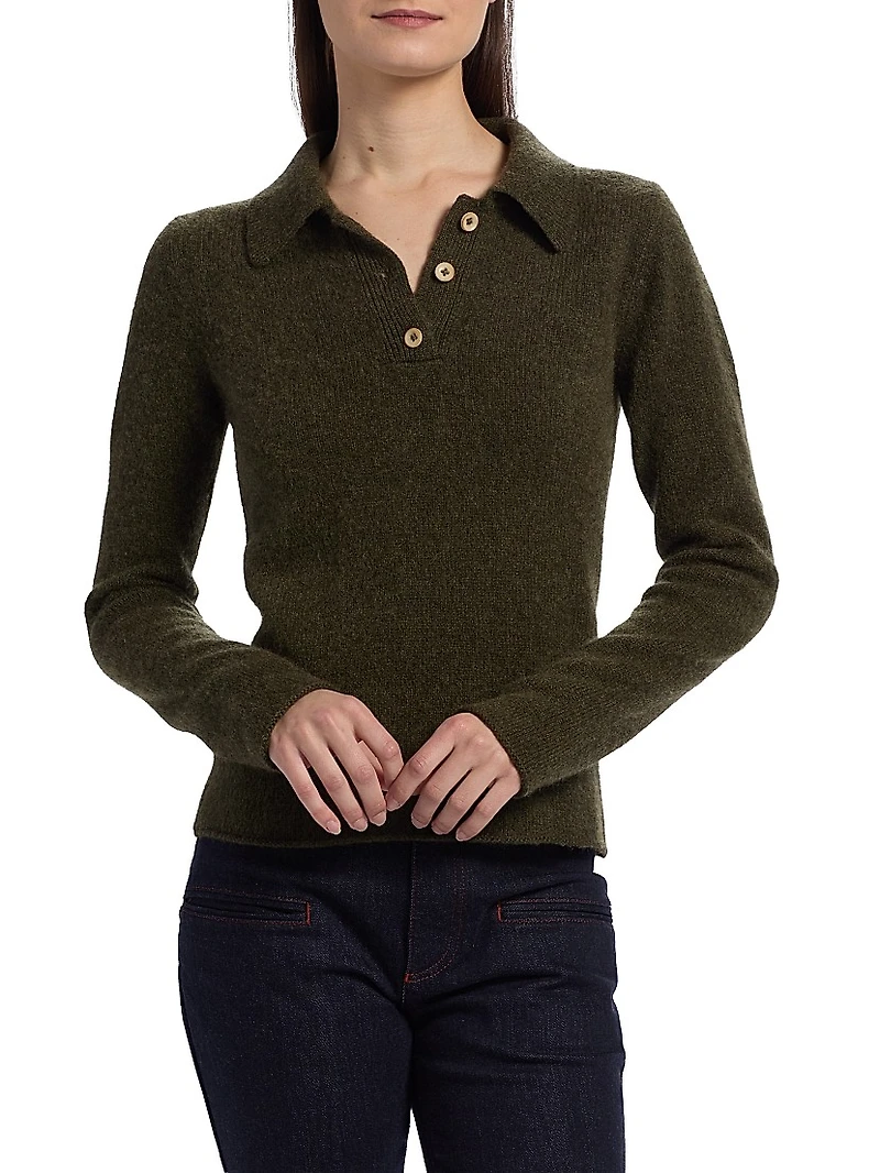 Fitted Cashmere Polo Shirt