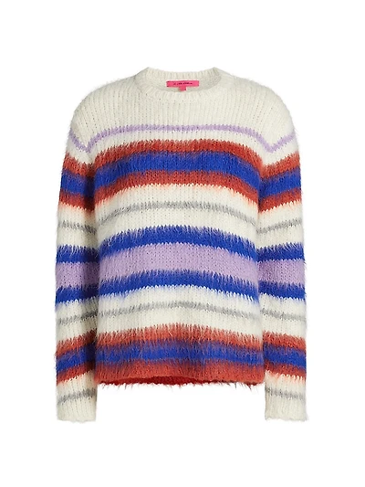 Thistle Vineyard Striped Alpaca-Blend Sweater