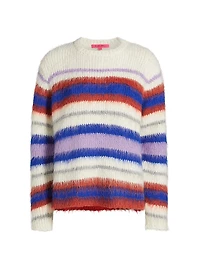 Thistle Vineyard Striped Alpaca-Blend Sweater