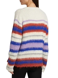 Thistle Vineyard Striped Alpaca-Blend Sweater