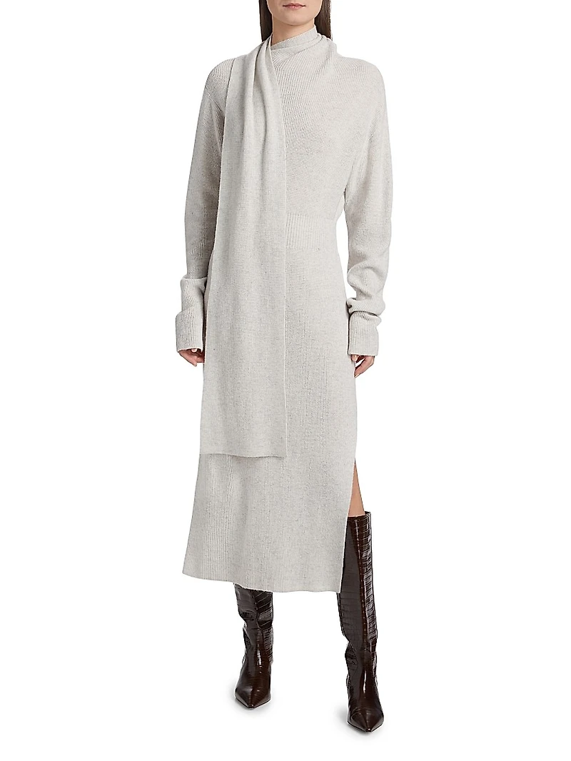 Liliana Scarf Wool-Blend Sweaterdress