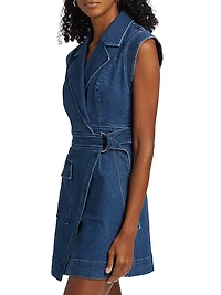 Everly Denim Safari Wrap Minidress