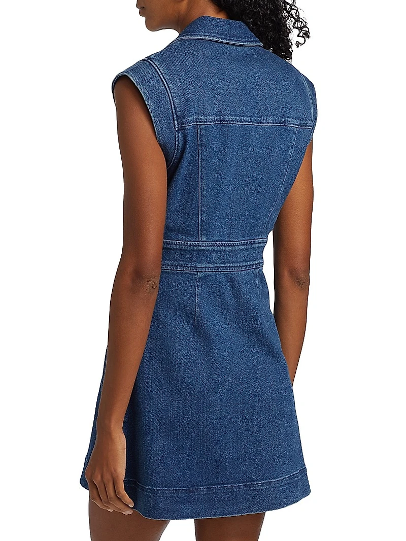 Everly Denim Safari Wrap Minidress