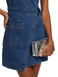 Everly Denim Safari Wrap Minidress