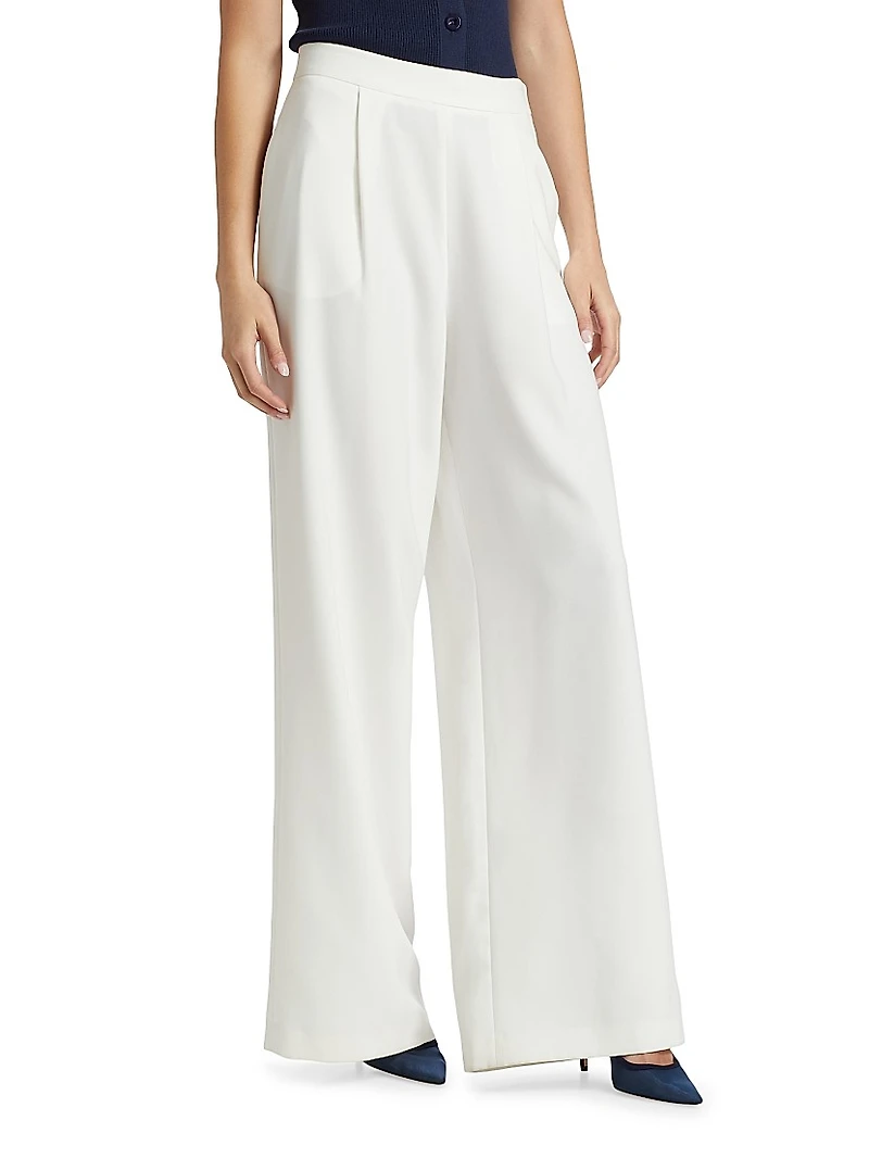 Hailey Pleated Wide-Leg Trousers