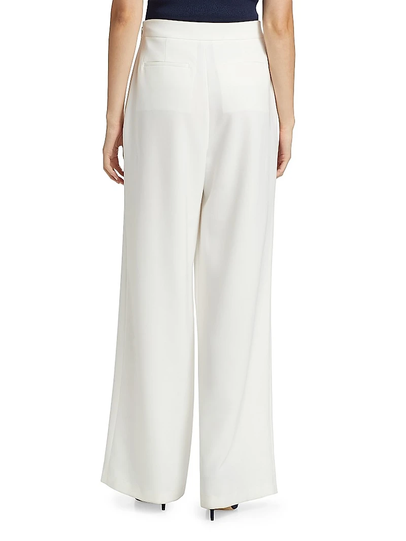 Hailey Pleated Wide-Leg Trousers