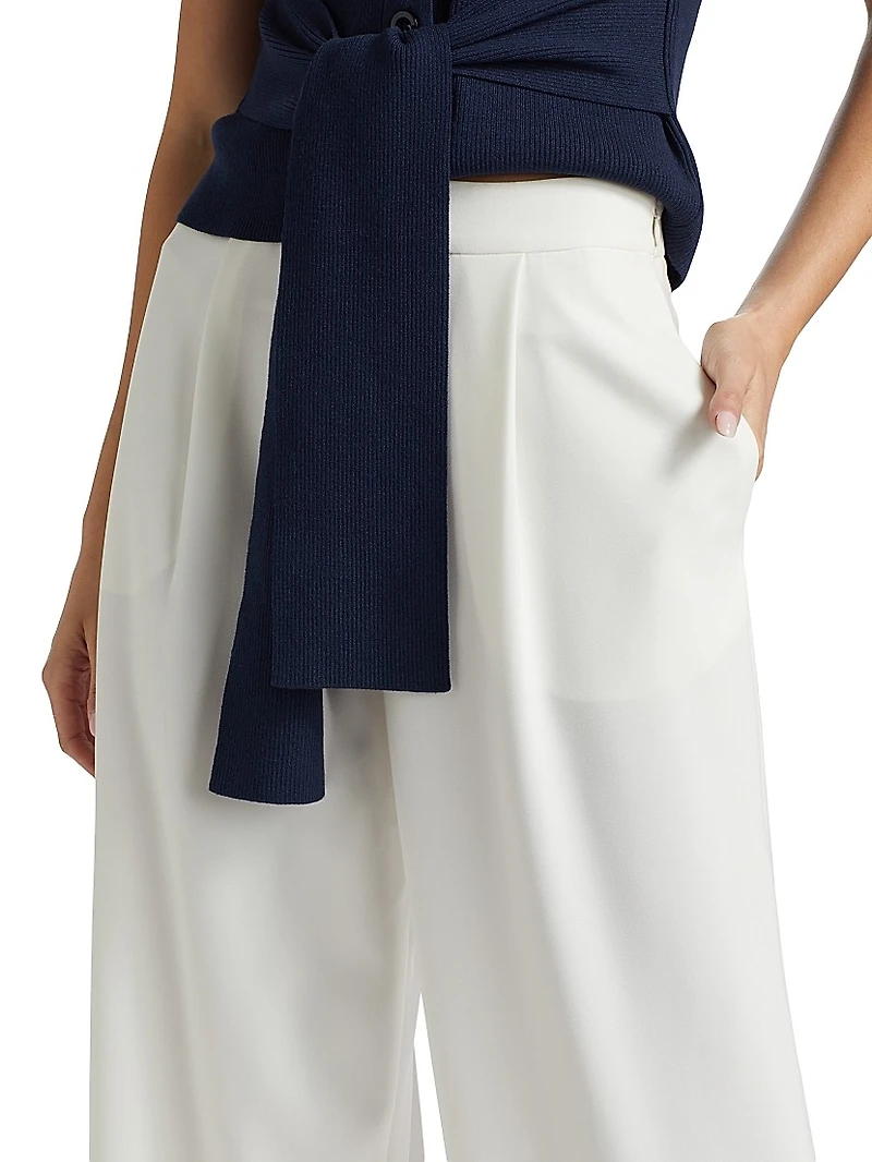 Hailey Pleated Wide-Leg Trousers