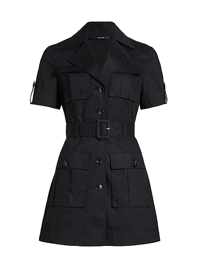 Colleen Stretch-Cotton Poplin Safari Shirtdress