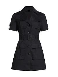 Colleen Stretch-Cotton Poplin Safari Shirtdress