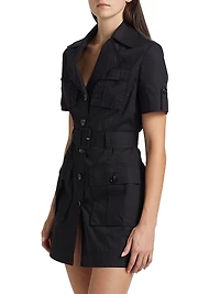 Colleen Stretch-Cotton Poplin Safari Shirtdress