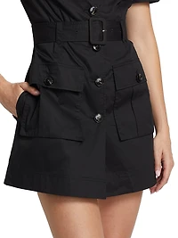 Colleen Stretch-Cotton Poplin Safari Shirtdress