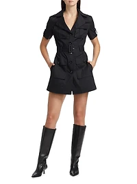 Colleen Stretch-Cotton Poplin Safari Shirtdress