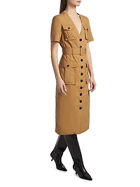 Finn Stretch-Cotton Poplin Midi-Dress