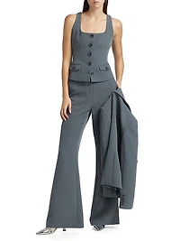 Georgia Button-Front Sleeveless Top