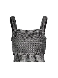 Daisy Metallic Cotton Crop Tank