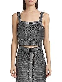 Daisy Metallic Cotton Crop Tank