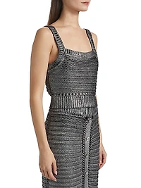 Daisy Metallic Cotton Crop Tank