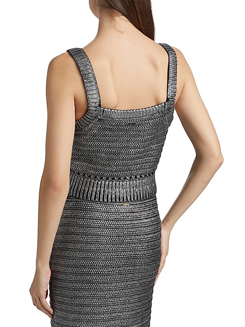 Daisy Metallic Cotton Crop Tank