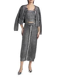 Daisy Metallic Cotton Crop Tank