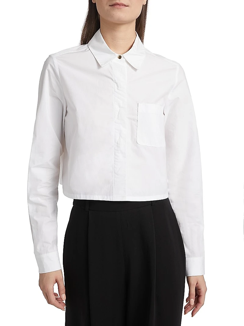 Jilly Stretch-Cotton Crop Blouse