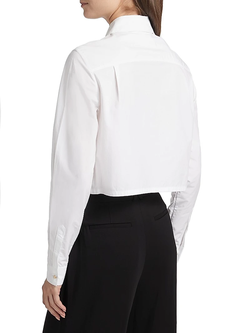 Jilly Stretch-Cotton Crop Blouse