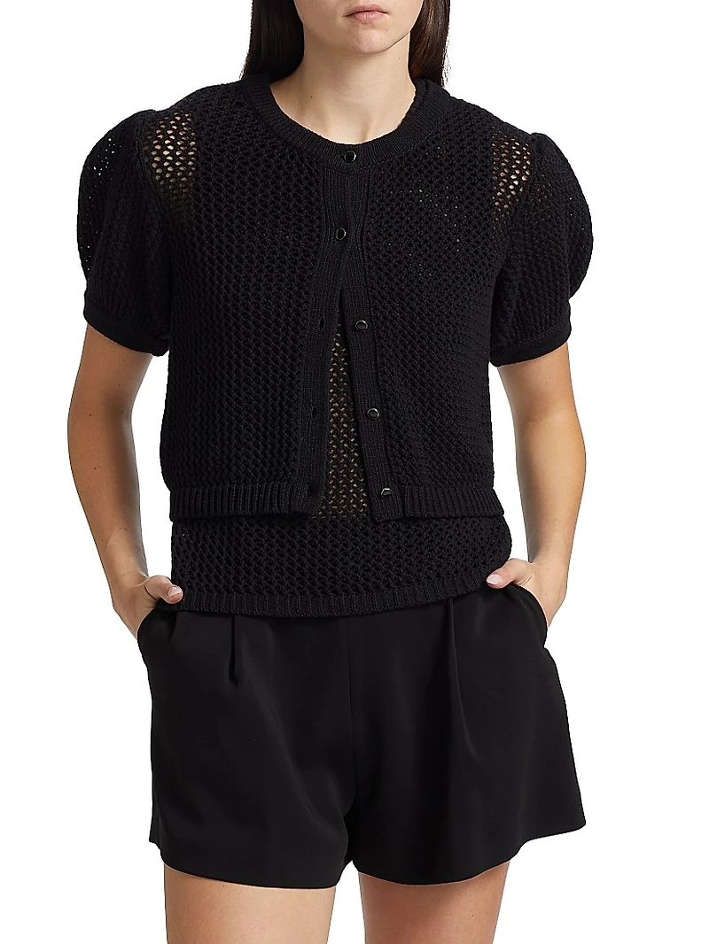 Samantha Crocheted Cotton Cardigan