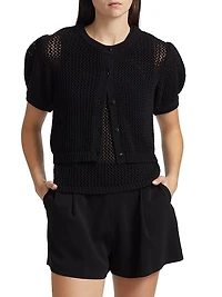 Samantha Crocheted Cotton Cardigan
