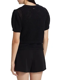 Samantha Crocheted Cotton Cardigan