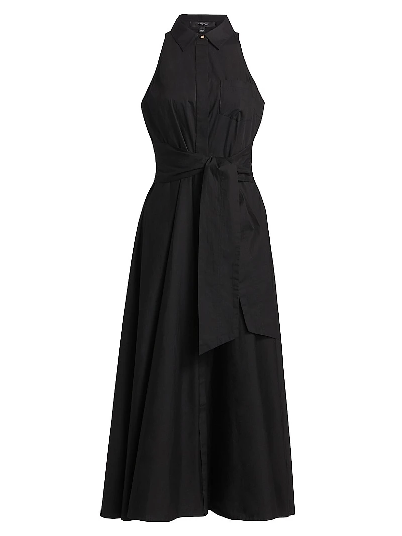 Chelsea Stretch-Cotton Poplin Tie-Waist Shirtdress