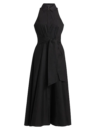 Chelsea Stretch-Cotton Poplin Tie-Waist Shirtdress