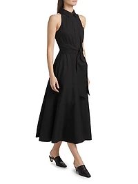 Chelsea Stretch-Cotton Poplin Tie-Waist Shirtdress