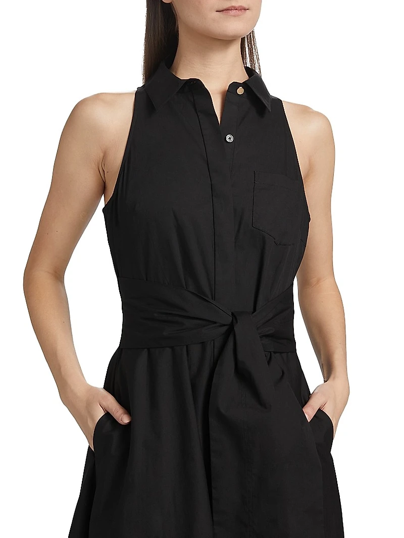 Chelsea Stretch-Cotton Poplin Tie-Waist Shirtdress