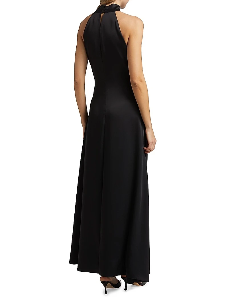 Jocelyn Satin Tie- Front Maxi Dress