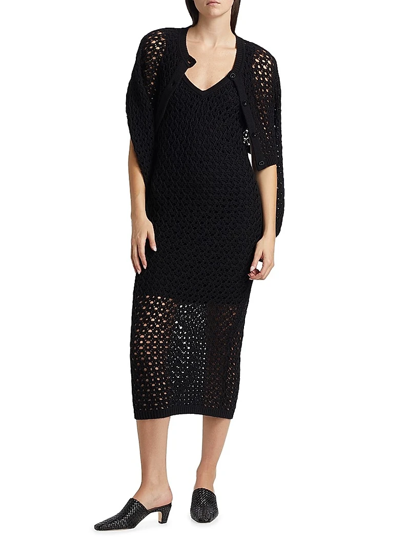 Kayla Crocheted Cotton Midi-Dress