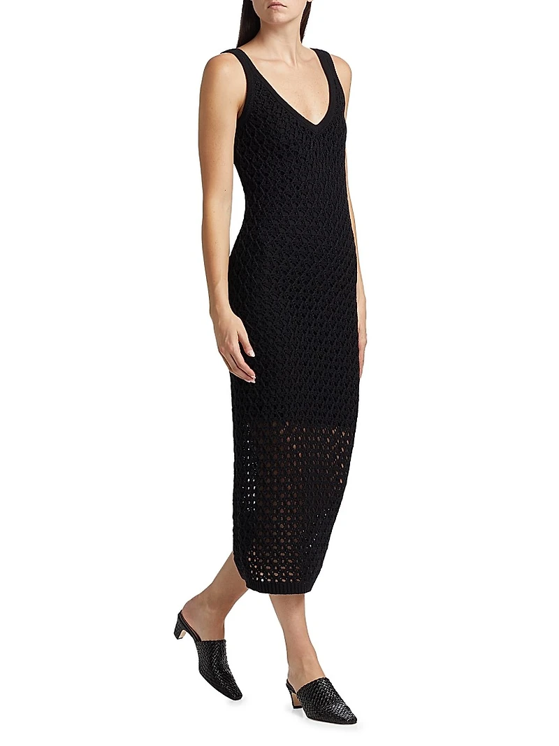 Kayla Crocheted Cotton Midi-Dress