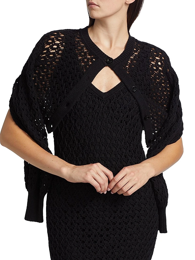 Kayla Crocheted Cotton Midi-Dress